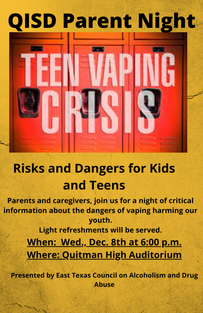 Teen Vaping Presentation flyer