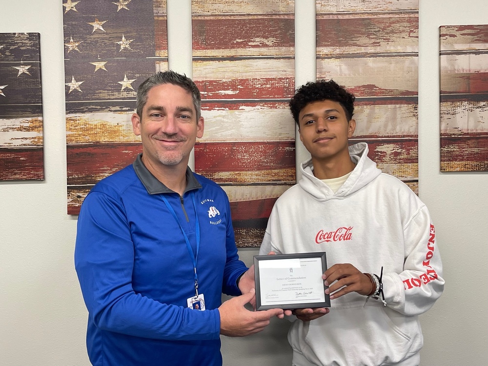 Principal Justin Cowart with Diego Osornio-Rios