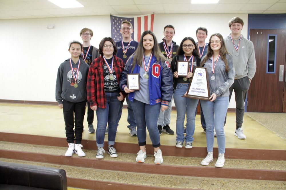 some uil students with awards