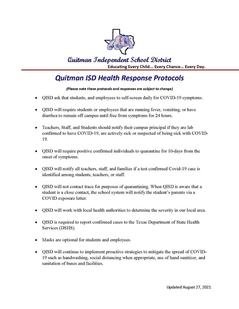 Health Response Protocols