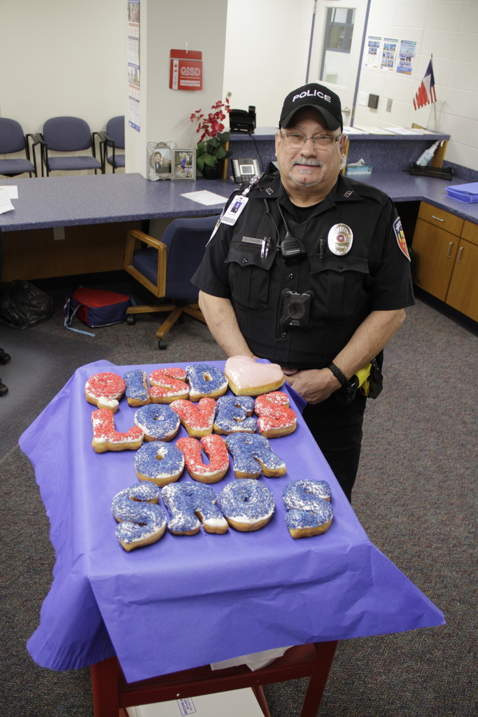 Officer Taylor with donuts