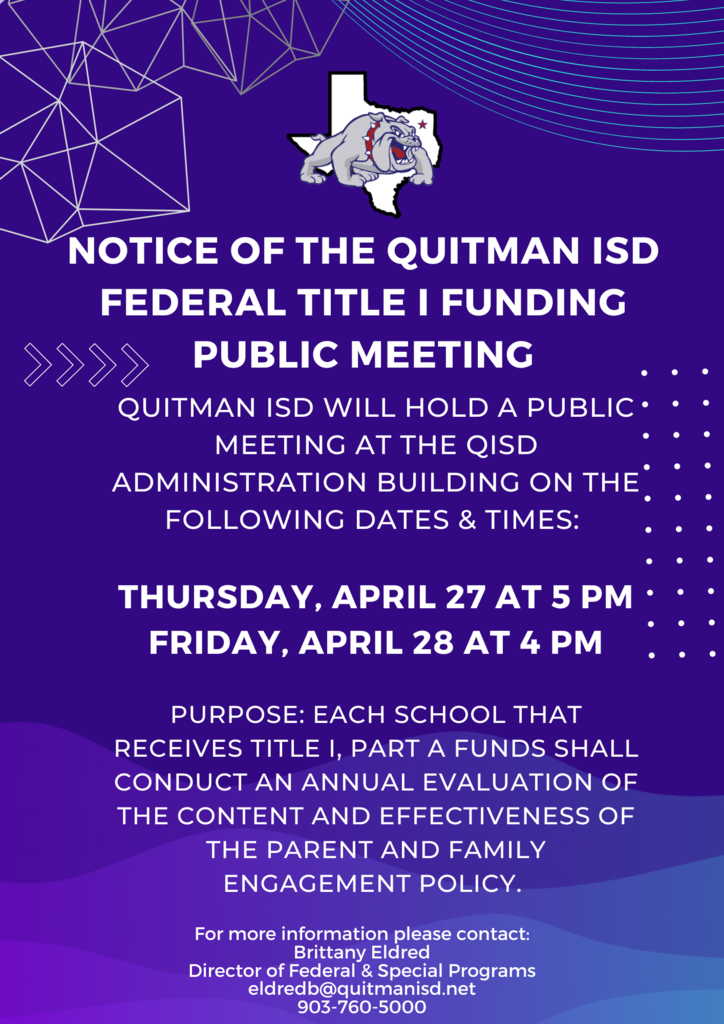 title I funding meeting flyer