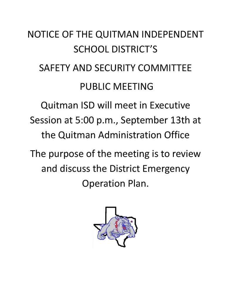 Notice of Safety & Committee Meeting